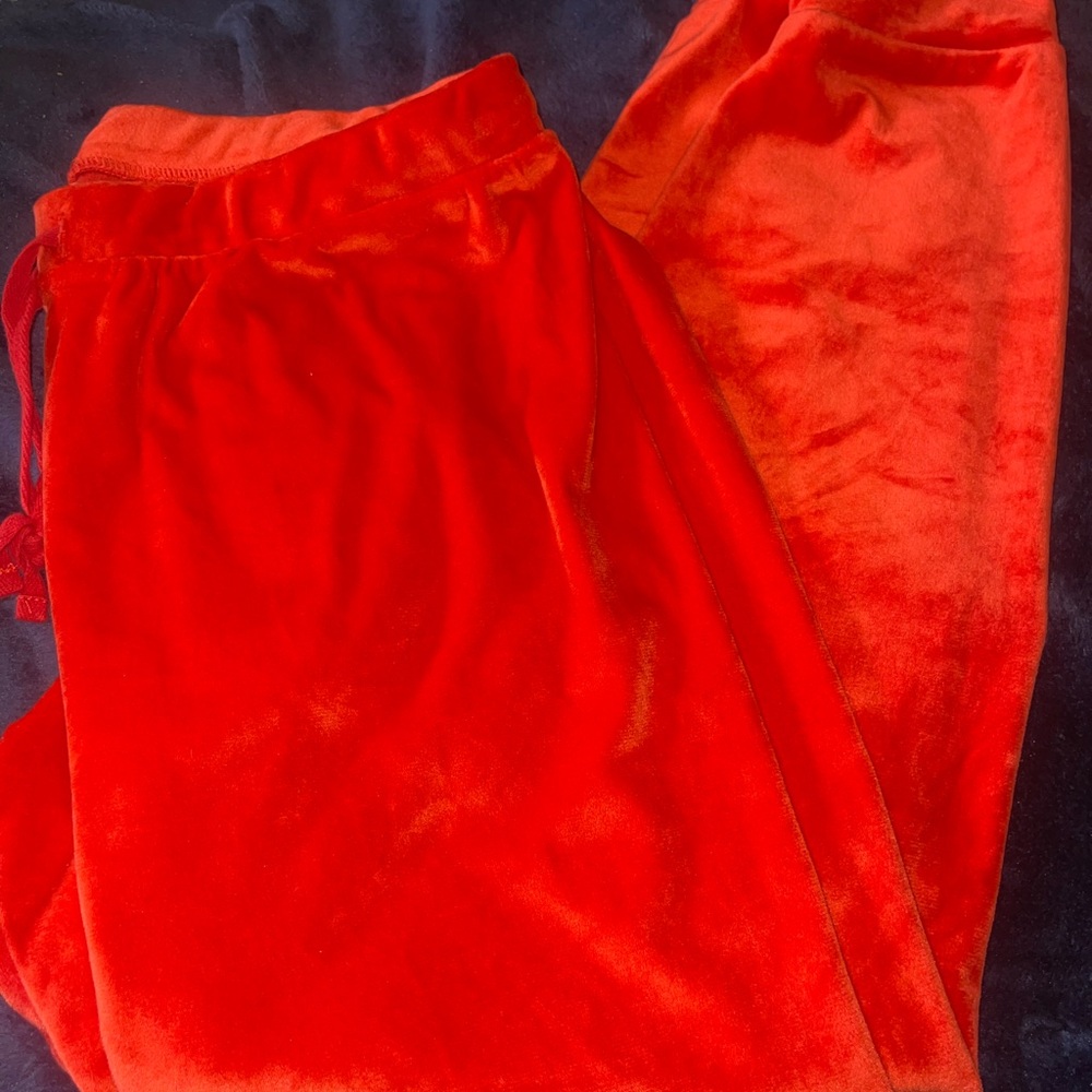 Juicy Couture Red Velour Jogger Pants